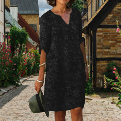 Variant image for Amber Blumenkleid Damen – Elegantes Festkleid mit V-Ausschnitt, Bequeme Passform-33