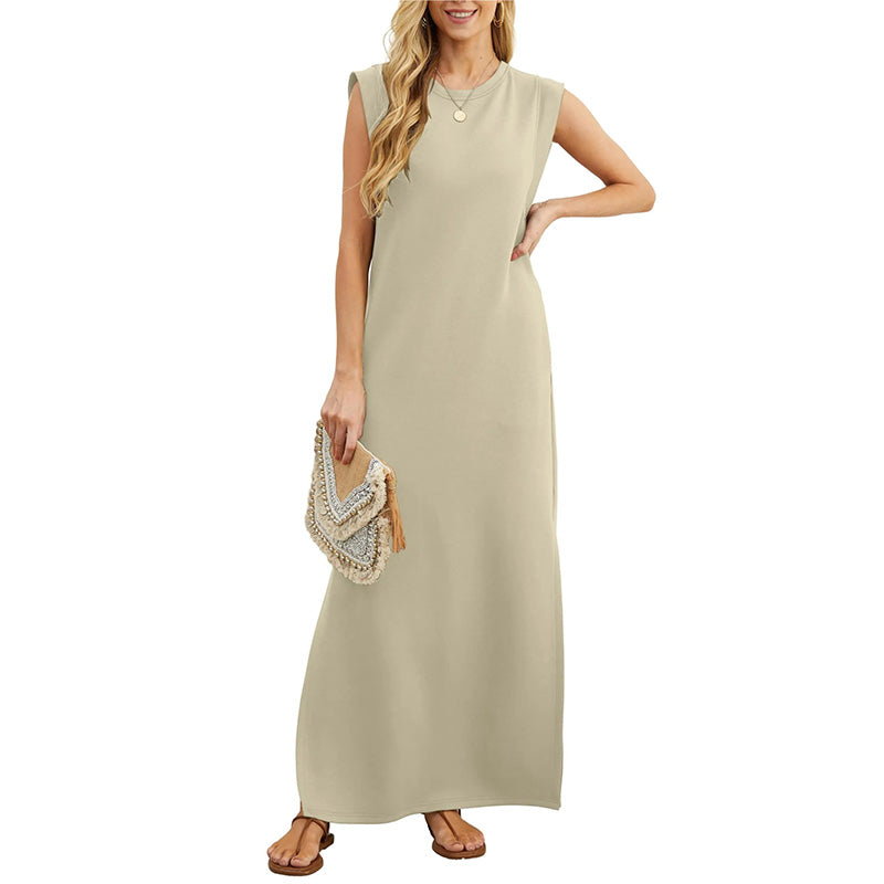 Monika | Knitterfreies, fließendes langes Kleid