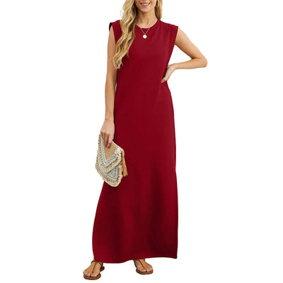 Monika | Knitterfreies, fließendes langes Kleid