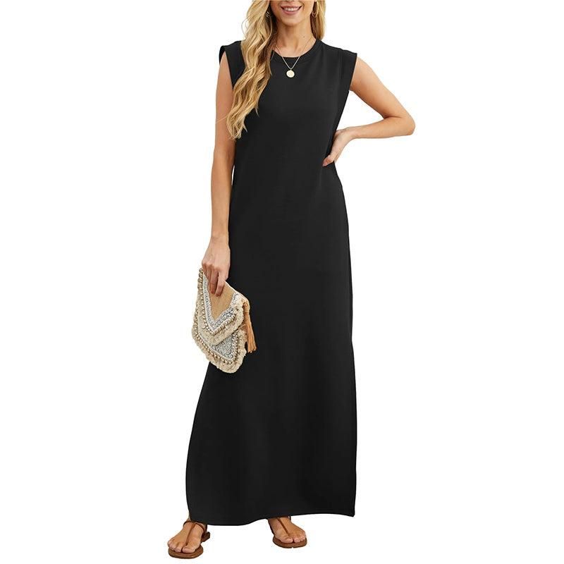 Monika | Knitterfreies, fließendes langes Kleid