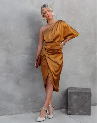 Ofelia | Cocktailkleid Aus Satin Für Hochzeiten Und Feste-4
