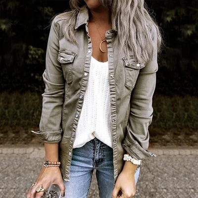 Heidi | Jeansjacke Hochwertiger Denim, Schwarz